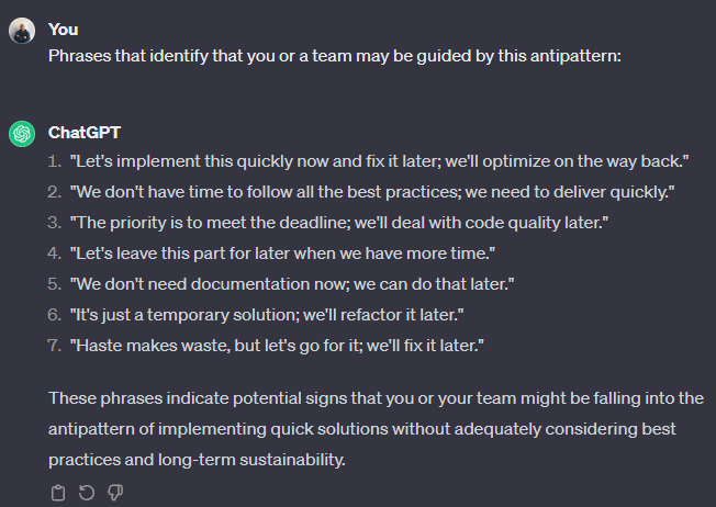 Chatgtp about antipatterns