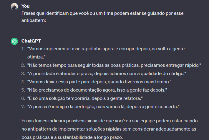 Chatgtp about antipatterns
